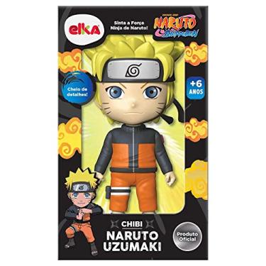 Imagem de Elka Boneco Naruto Uzumaki Chibi - Naruto Shippuden, Boneco laranja c/preto cabelo amarelo