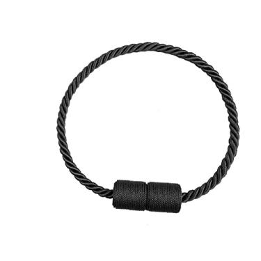 Imagem de 1 peça Cortina Magnética Acessórios para Sala Cilindro Bola Suspensa Suporte para Janela Corda Corda Corda Decoração de Corda Decoração, Preta, 1 Peça
