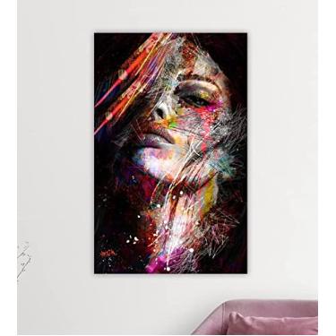 Imagem de Tela Quadro Decoração Para Sala Quarto Escritório Mulher Pop Art 100x60cm