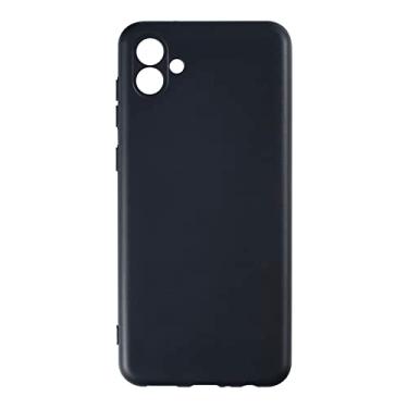 Imagem de Capa para Samsung Galaxy A04 4G A045F A045M, capa traseira de TPU macio à prova de choque silicone anti-impressões digitais capa protetora de corpo inteiro para Galaxy A04 4G (16 cm) (preto)
