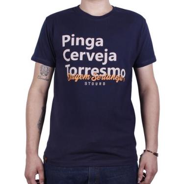 Imagem de Camiseta Pinga, Cerveja E Torresmo - Azul Marinho - Stouro