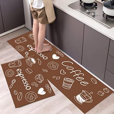 Imagem de SHENGANG Tapete de Cozinha Quarto Sala de Estar Capacho Porta de Entrada Casa Banheiro Tapetes de Pé Cozinha Tapete Impermeável, 15,40X120cm
