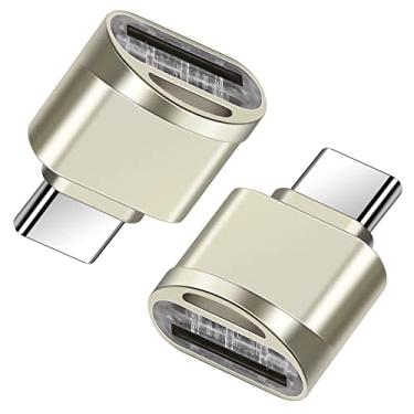 Imagem de Leitor de cartão micro SD USB C (pacote com 2 peças), leitor de cartão de memória BorlterClamp tipo C OTG TF compatível com laptop, MacBook, tablet, smartphone