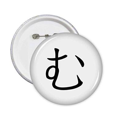 Imagem de Emblema de personagem japonês Hiragana MU alfinetes de crachá botão decoração acessório 5 peças