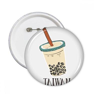 Imagem de Beba Pérola Leite Chá Comida Taiwan Pinos Redondos Emblema Botão Decoração 5 peças