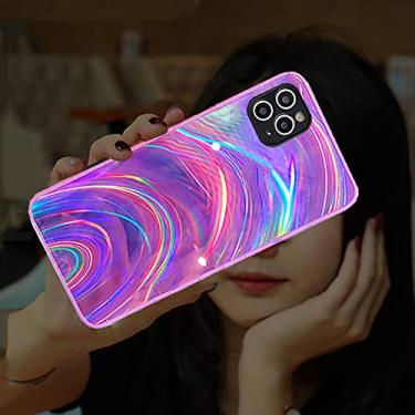 Imagem de 3D Rainbow Glitter Case para iPhone 12 11 Pro Max 12Mini X XR XS Max 7 8 6 6s Plus SE 2020 Moldura de Silicone Macio Capa Traseira, Roxo, Para iPhone 7 Plus