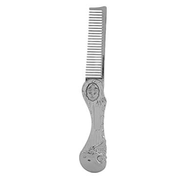 Imagem de Escova dobrável para penteado, pente de cabelo de óleo de bolso em liga de zinco pente de cabeleireiro evita pente de barba estática (prata)