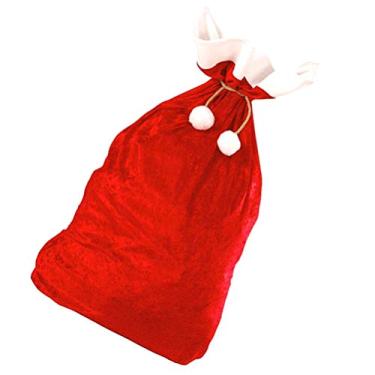 Imagem de Sacos de Natal Saco de Presente de Meia de Papai Noel Com Cord?o de Flanela Vermelha Saco de Presente de Papai Noel Saco de Doces Bolsa de Presente Favor de Festa Natalícia