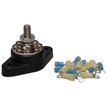 Imagem de Conjunto de junção de parafusos de distribuição - 8 blocos de terminais - kit de barras de barramentoJQuad 3/8" Stud preto 8-3/8B