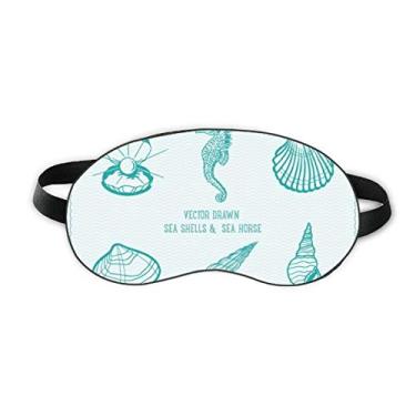 Imagem de Blue Hipocampus Marine Life Pattern Sleep Eye Shield Soft Night Blinfold Shade Cover