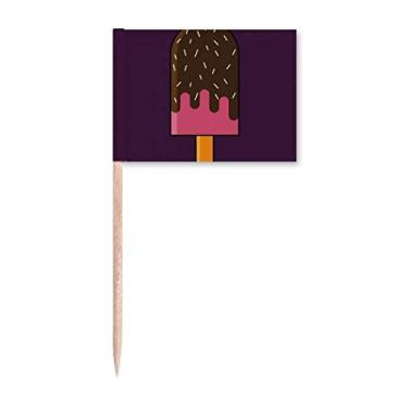Imagem de Marcador de palito de sorvete doce crocante com agulha de chocolate, enfeite de festa