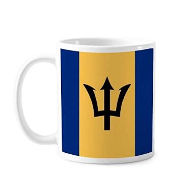 Imagem de Barbados Caneca de cerâmica com a bandeira nacional da América do Norte Copo de porcelana de café