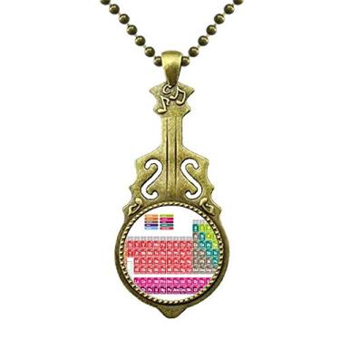 Imagem de DIYthinker Colar de mesa periódica de química de cor succinct fofa joia de guitarra antiga pingente de música