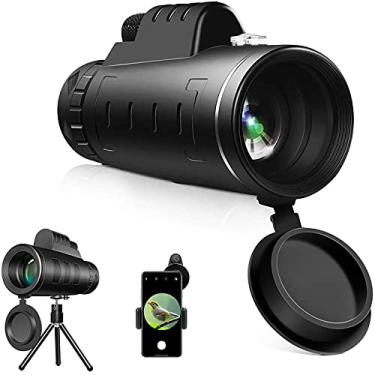 Imagem de Telescópio monocular BAK-4 HD 40 × 60 de alta potência com smartphone e suporte para tripé, telescópio zoom à prova d'água para observação de pássaros, acampamento, concertos, viagens