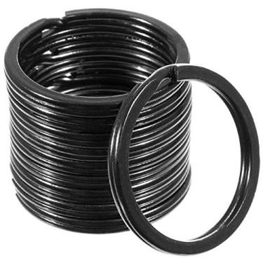 Imagem de Chaveiro Craft County preto de 2,5 cm - fabricação de joias, chaveiros, faça você mesmo e mais (pacote com 50)