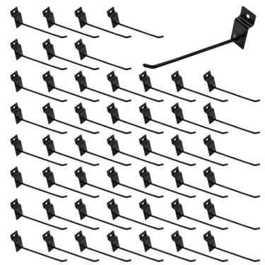 Imagem de Waltool Conjunto de 50 ganchos pretos para painel de parede de 20 cm, conjunto de ganchos de metal para pendurar na parede, organizador de quadro de garagem, loja de varejo
