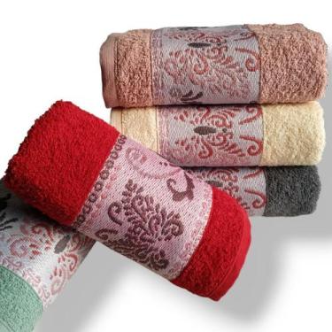 Imagem de Kit com 5 Toalhas de Rosto Hanna 75cm x 45cm 340g/m² - Lufamar