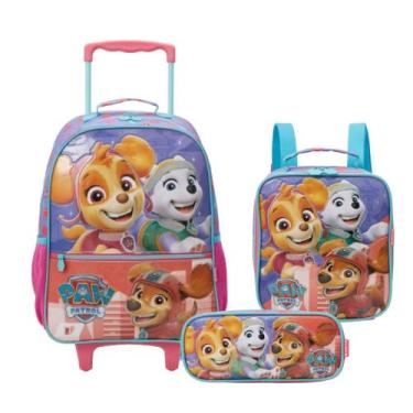 Imagem de Kit Completo Paw Patrol Mochila lancheira e estojo Skye Patrulha - Xer