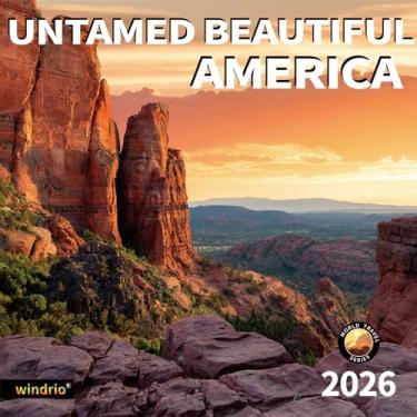 Imagem de Calendário de parede 2026, calendário de 2026, julho de 2025 a dezembro de 2026, calendário de parede Untamed Beautiful America, 30,5 x 61 cm aberto, página inteira meses de papel grosso e resistente
