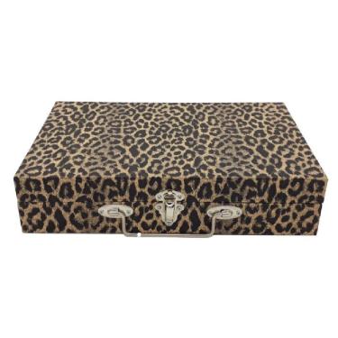 Imagem de Maleta Porta Jóias Médio Simples Estampa De Onça