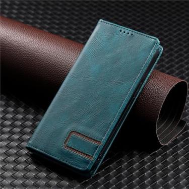 Imagem de HJZSZX Capa tipo carteira de couro magnética para Samsung S23 FE (para Samsung S23 FE/verde)