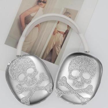 Imagem de Capa protetora para AirPods Max Bling decoração transparente fofa macia personalizada capa protetora para Apple AirPods Max (caveira)