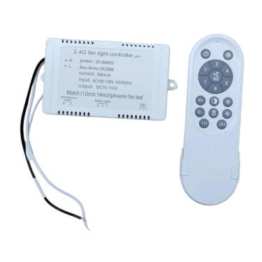 Imagem de Generic Conjunto de controle remoto para ventilador de teto 110 V, interruptor multifuncional com 6 velocidades para ventiladores de teto com luzes de quarto