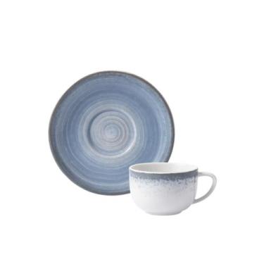 Imagem de Xicara Café Com Pires 80ml Porcelana Schmidt - Dec. Esfera Azul Celest