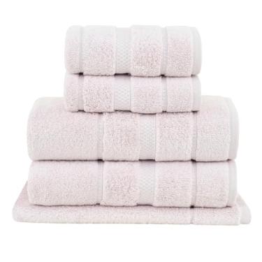 Imagem de Jogo Felpa 5 peças de Toalhas Buddemeyer Vision Dual Air 100% Algodão Tecnologia Air Cotton Alta Absorção Extremamente Macia e Leve (2 Banho 77x140cm, 2 Rosto 48x90cm, 1 Tapete 48x80cm) (Rosa)