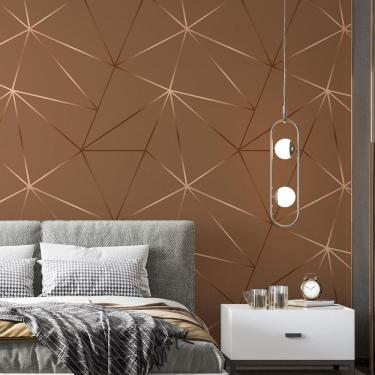 Imagem de Kit 3 Rolos Papel De Parede Adesivo Zara Tons De Marrom 3,0M