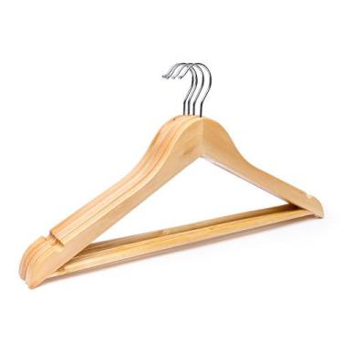 Imagem de Kit 30 Cabide de Madeira para Roupas Sociais com Verniz Premium - Âmbi