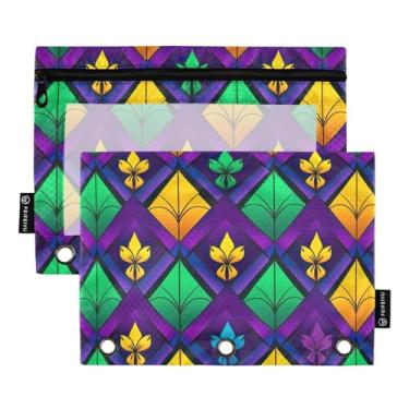 Imagem de Wassud Pacote com 2 pastas de fichário amarelo e verde com 3 furos, pasta organizadora para casa, escritório