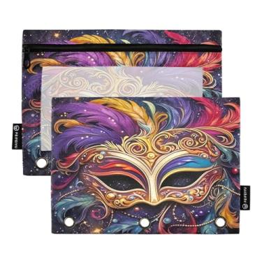 Imagem de Wassud Pacote com 2 pastas coloridas para fichário com 3 furos, pastas de bolso, organizador de fichário, pasta de arquivos para casa, escritório