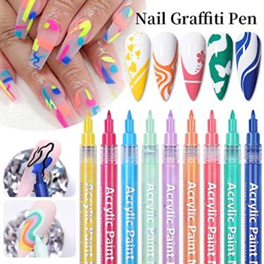 Imagem de ZJchao Caneta Grafite para Unhas 3D Caneta para Arte Em Unhas Caneta para Colorir 3D Com 16 Cores Vibrantes para Salão de Beleza Profissional e Uso Doméstico Plástico 13,6 Cm 13g (18)