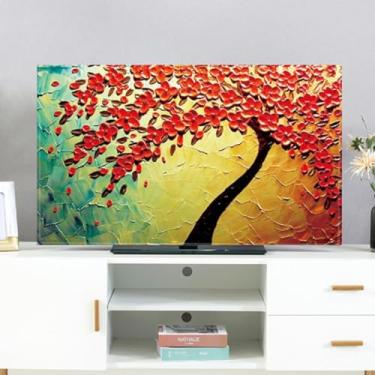 Imagem de Capa de TV Protetores de Tela de TV Padrão Colorido Multitamanho Tela de TV Universal Decorativa para LCD LED Antiderrapante Capa de Poeira Quarto Sala de Estar Decoração1||45-48 polegadas