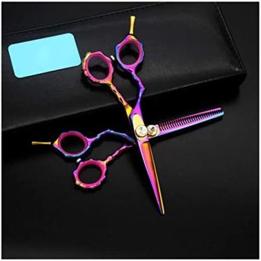 Imagem de Conjunto De Tesouras De Cabelo Para Canhotos, Kit De Tesouras De Barbeiro Profissionais Para Desbaste/tesouras De Texturização Para Barbeiros/salões De Beleza/conjuntos De Tesouras Domésticas E