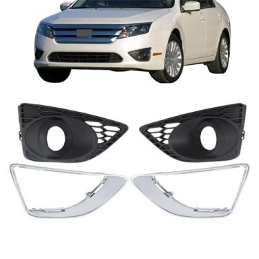 Imagem de waltyotur Conjunto de acabamento de farol de neblina de motorista e passageiro compatível com substituição para Fusion 2010 2011 2012 lado esquerdo e direito substituição de luz de sinalização para
