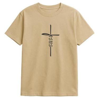 Imagem de Camisa Camiseta Masculina Jesus Cristo Religião Cristã Cruz Deus Igrej
