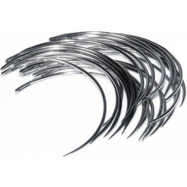 Imagem de 10 Agulhas Curva Manual Costura Reparo Reparação Menor 61mm - Evolvere