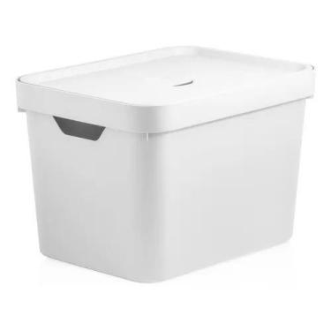 Imagem de Caixa Organizadora Multiuso Cube Com Tampa 18 Litros Ou Closet Armário
