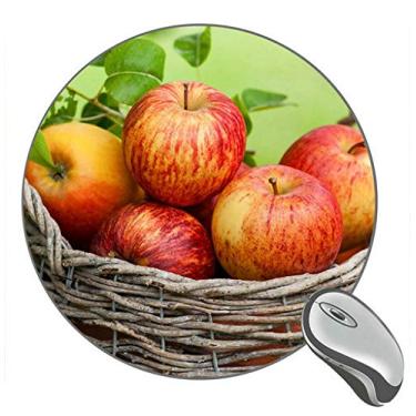 Imagem de Mouse pad de borracha para jogos Red Apples Cesta de frutas redonda