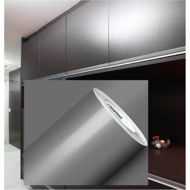 Imagem de Adesivo Para Envelopamento Geladeiras Móveis 10Mx50cm Prata - Imprimax