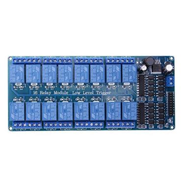 Imagem de Nova placa de módulo de relé de 16 canais 5V12V genérica para Arduino PIC AVR MCU DSP ARM PLC