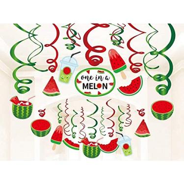 Imagem de Decorações para pendurar em espiral de melancia One In A da 30Ct - Festas de verão para decoração de fãs