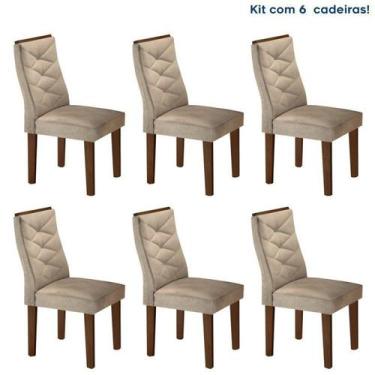 Imagem de Conjunto 6 Cadeiras Para Sala De Jantar Germany Chocolate - Cel Móveis