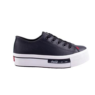 Imagem de Tênis Coca-Cola Shoes, Daytona Plataforma Leather, Feminino, Preto, 38