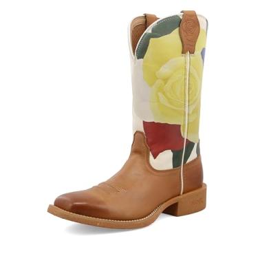 Imagem de Twisted X Botas femininas Tech X de 28 cm – Botas casuais confortáveis para mulheres, Marrom indiano e rosa amarela, 36