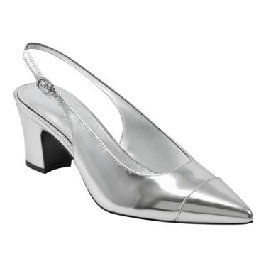 Imagem de Marc Fisher LTD Sapato feminino Blakeley, Couro metálico espelhado prateado 098, 38