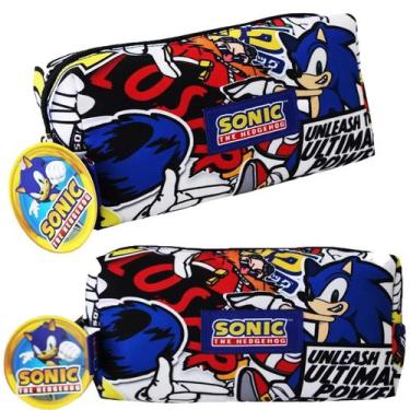 Imagem de Estojo Sonic Sticker Branco Infantil - Pacific