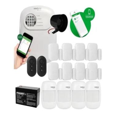 Imagem de Kit Alarme Intelbras Monitorado App Celular 12 Sensor S/ Fio